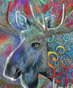 Abstract Moose paint by number