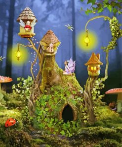 Aesthetic Fairy Houses paint by number