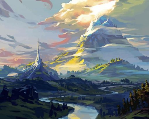 Aesthetic Fantasy Landscape Art paint by number