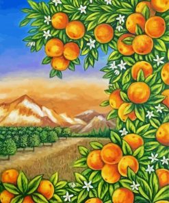 Aesthetic Orange Grove Art paint by number