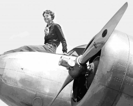 Aviator Amelia Earhart paint by number