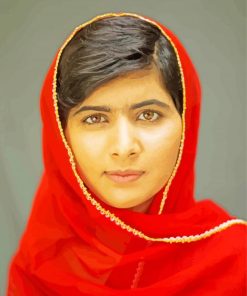 Beautiful Malala Yousafzai paint by number