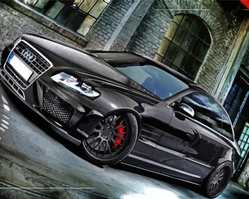 Black Audi A4 Car paint by number