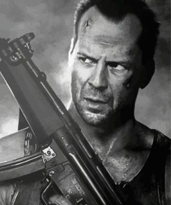 Black And White John McClane paint by number