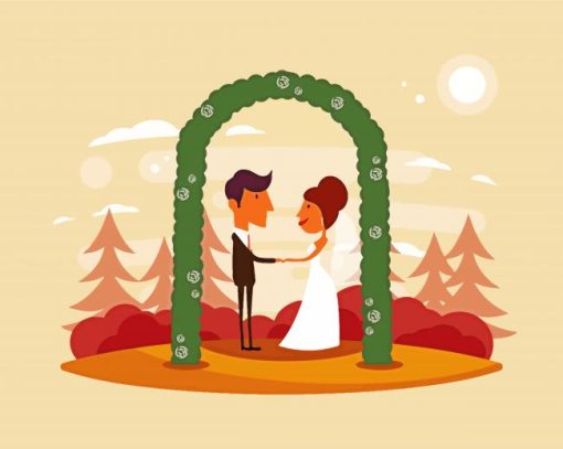 Bride And Groom Illustration paint by number