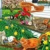 Cats Playing In Garden paint by number