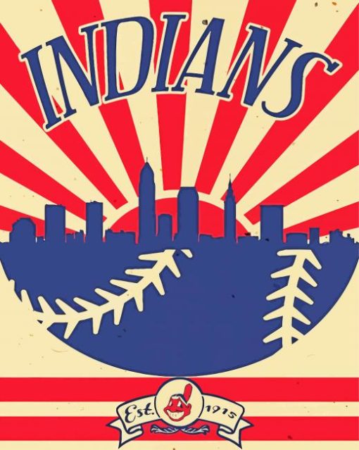 Cleveland Indians Poster paint by number