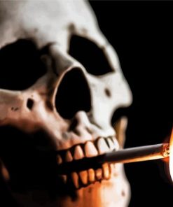 Creepy Skull With Cigarette paint by number