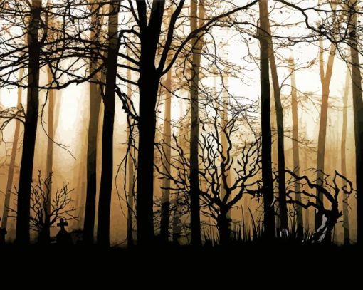 Evening Dark Forest paint by number