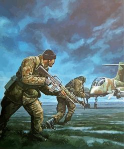 Falklands War Army paint by number