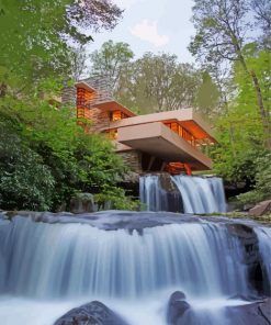 Frank Lloyd Wright Fallingwaters paint by number