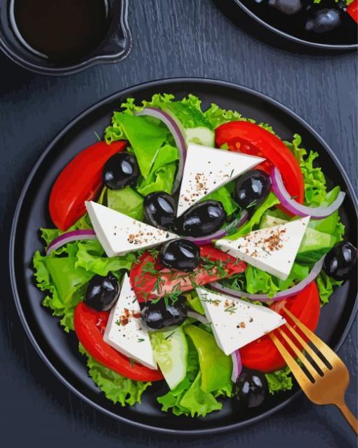 Greek Salad paint by number