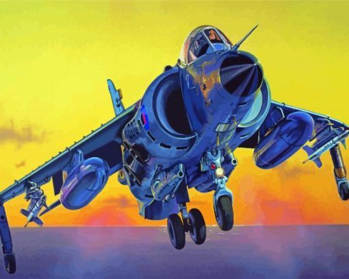 Harrier War Plane paint by number