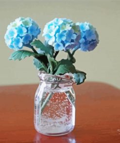 Hydrangeas In Jar Flowers paint by number