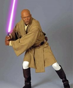 Jedi Master Mace Windu paint by number