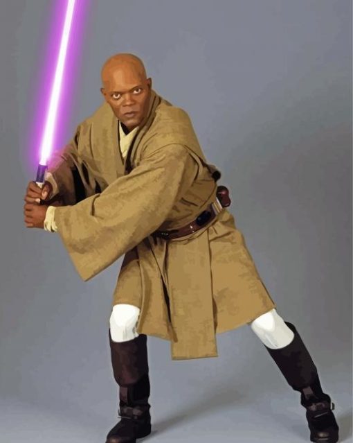 Jedi Master Mace Windu paint by number