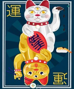 Lucky Cat Card paint by number