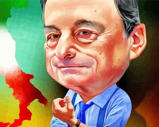 Mario Draghi Caricature paint by number