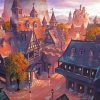 Medieval Fantasy Town paint by number