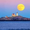 Moonlight Nubble Lighthouse paint by number