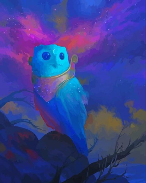 Mystic Blue Owl paint by number