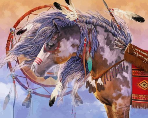 Native American Horse paint by number