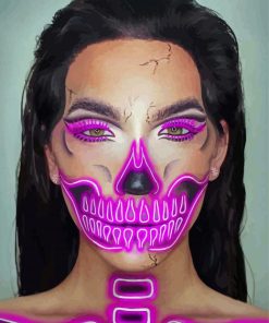 Neon Skeleton Beauty paint by number