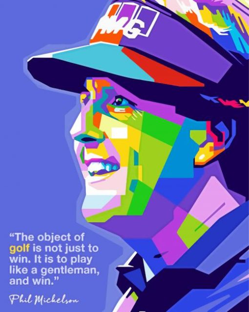 Phil Mickelson Pop Art paint by number