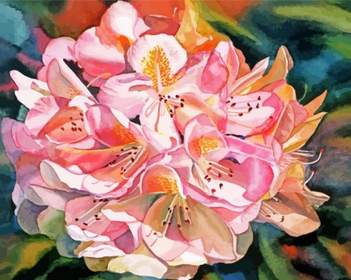 Pink Rhododendron Plants paint by number