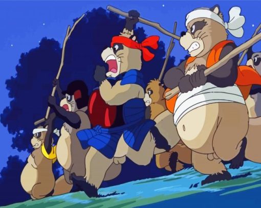 Pom Poko Characters Running paint by number