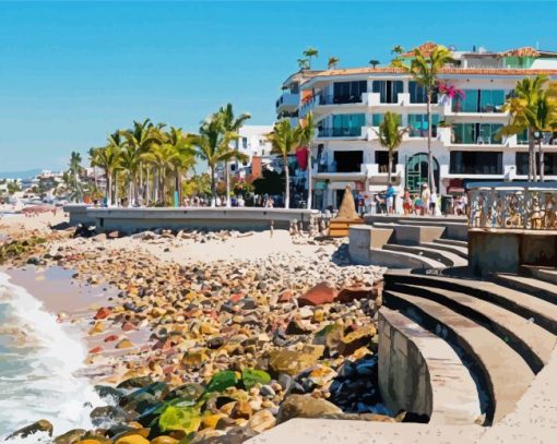 Puerto Vallarta Malecon Puerto Vallarta paint by number