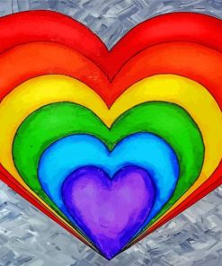 Rainbow Heart paint by number