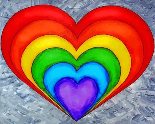 Rainbow Heart paint by number