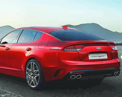 Red Kia Stinger Car paint by number