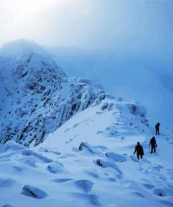 Road To A Snowy Mountain In Winter paint by number