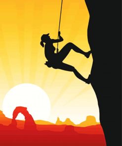 Rock Climbing Silhouette paint by number