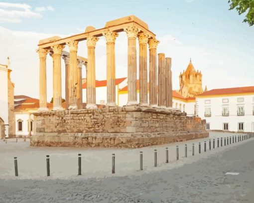 Roman Temple Of Evora Alentejo paint by number