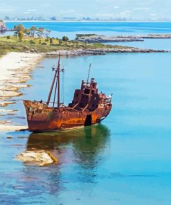 Rusty Wrack Ship paint by number