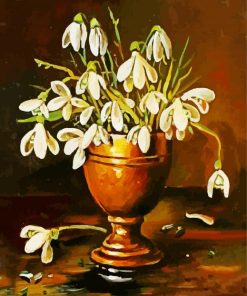 Snow Drops Vase paint by number