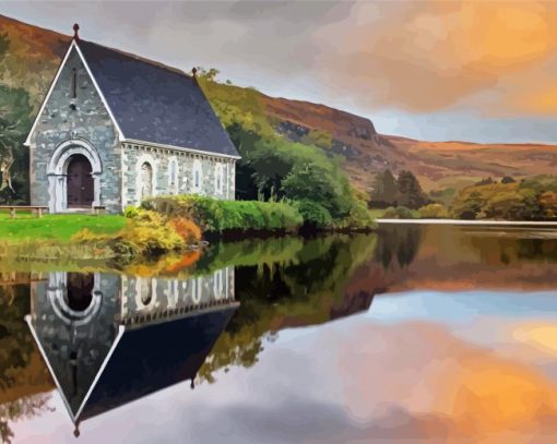 St Finbarrs Irish Oratory Sunset paint by number