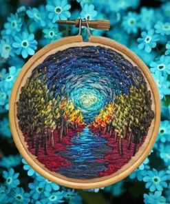 Starry Night Embroidery paint by number