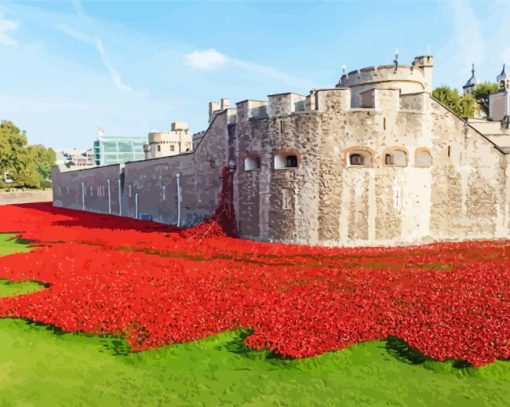 Tower Of London Flowering Garden paint by number