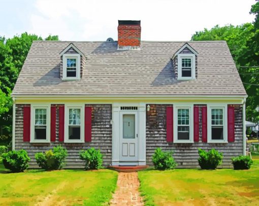 Traditional Cape Cod House paint by number