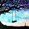 Tree Swing Silhouette paint by number