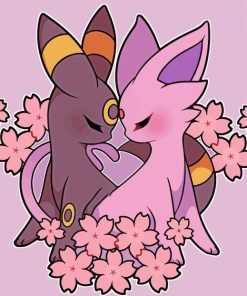 Umbreon And Espeon Couple paint by number