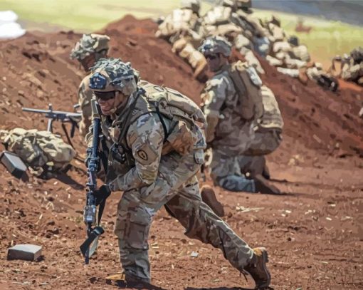 Us Army In War paint by number