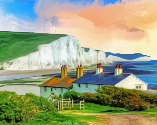 White Cliffs Of Dover Cottages paint by number