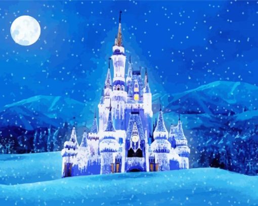 Winter Snowy Castle paint by number