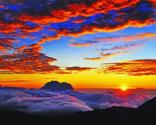 Aesthetic Haleakala Sunset paint by number