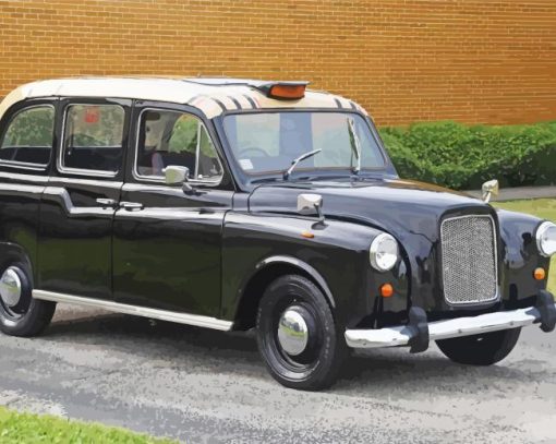 Black London Taxi paint by number